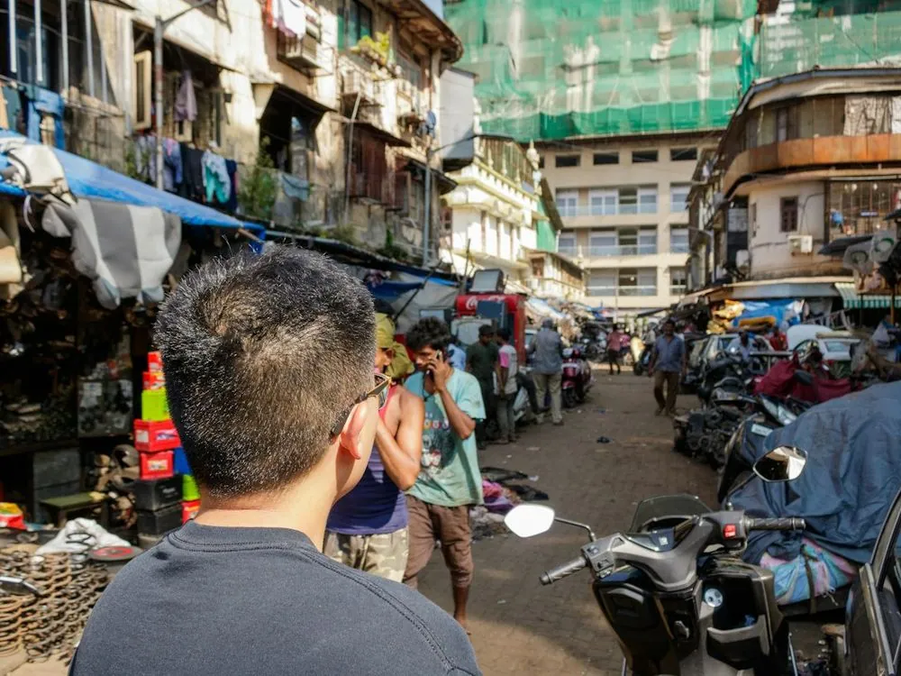 A crowded market lane