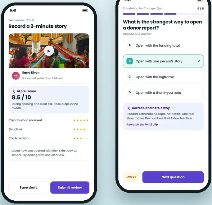 An assessment marked by AI, with rubric scores and feedback
