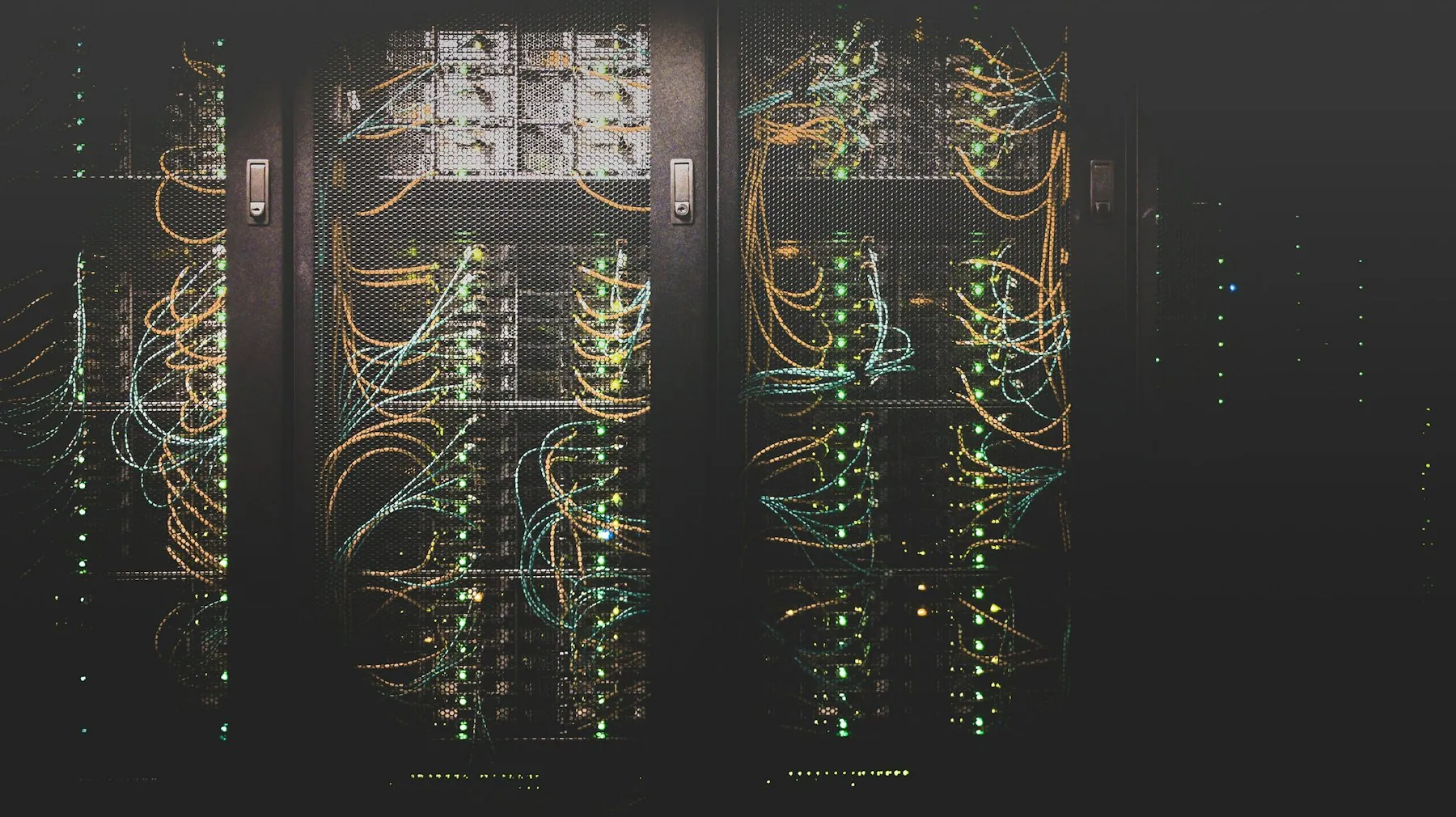 Server racks and cabling in a data centre