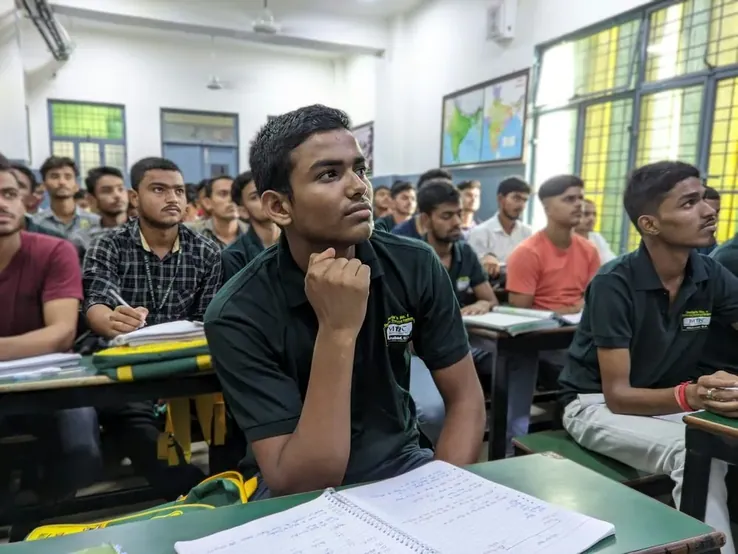Students listening in a classroom